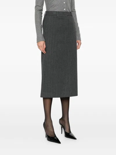 Dunst Pinstriped Skirt In Brown