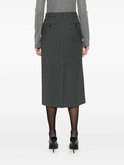 Dunst Pinstriped Skirt In Brown