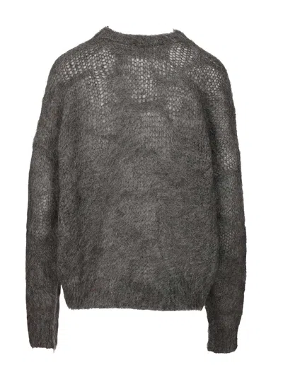 Isabel Marant Mirella-gd Spray Mohair Knit Knitwear Grey In Black