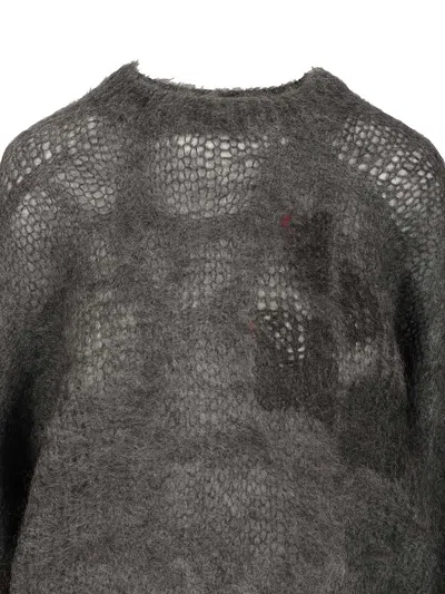 Isabel Marant Mirella-gd Spray Mohair Knit Knitwear Grey In Black