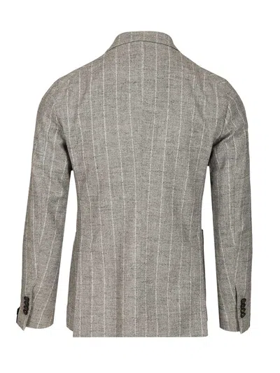 Tagliatore Montecarlo Doppio Petto Boucle Jackets Grey In Gray