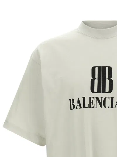 Balenciaga Nano Bb T-shirt Beige In Gray