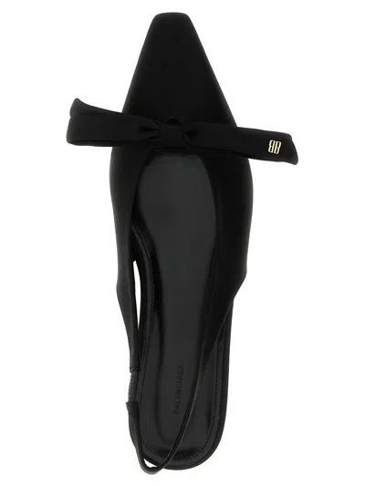 Balenciaga Nano Bow Sling Slingback Flat In Black