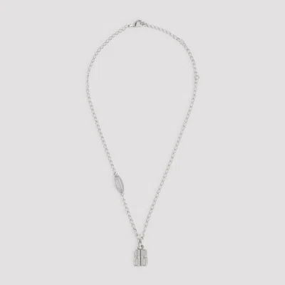 Balenciaga Delicate Chain Link Pendant Necklace In Metallic
