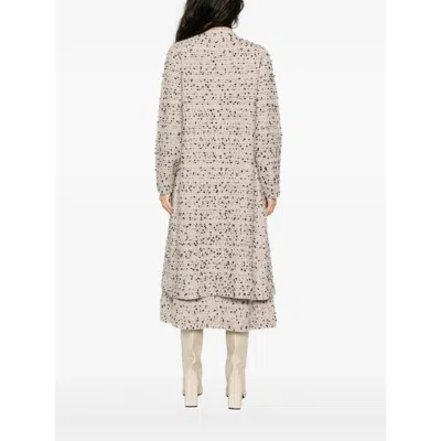 Fabiana Filippi Longline Coat With Button Detail And Sleeves In Neutral