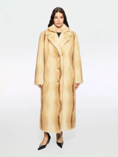 Stand Studio Nora Long Faux Fur Coat Clothing In Neutral