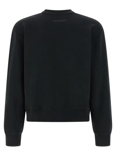 Mm6 Maison Margiela Numeric Signature Sweatshirt Crew Neck Style In Black
