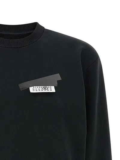 Mm6 Maison Margiela Numeric Signature Sweatshirt Crew Neck Style In Black