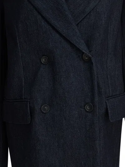 Sportmax Oversized Double-breasted Blazer Jackets And Coats Blue In Blue