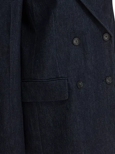 Sportmax Oversized Double-breasted Blazer Jackets And Coats Blue In Blue