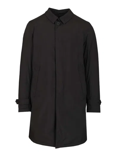 Herno Padded Trench Tech Nylon Prometeo Coats Black In Black
