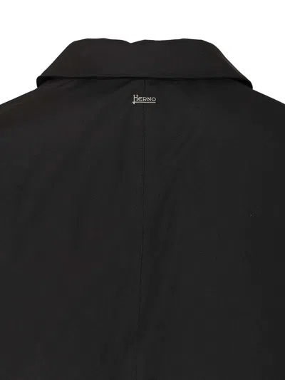 Herno Padded Trench Tech Nylon Prometeo Coats Black In Black