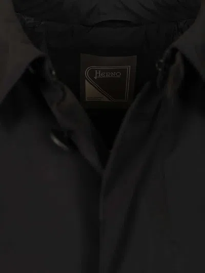 Herno Padded Trench Tech Nylon Prometeo Coats Black In Black