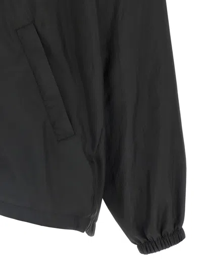 Balenciaga Polyester Jacket With Elastic Cuffs And Hooded Design In Black