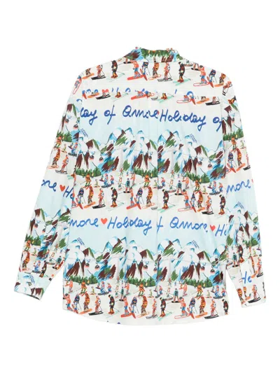 Alessandro Enriquez Printed Quilted Jacket In Blue