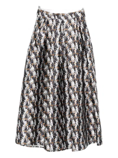 Alessandro Enriquez Printed Long Skirt In Multi