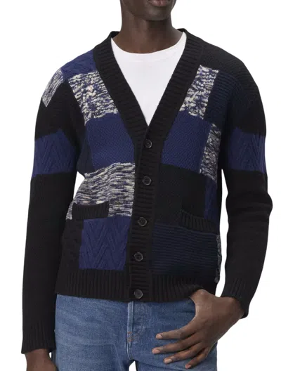 Missoni Cardigan Aus Reiner Wolle Mit Flammen- Und Zickzackeinsätzen In Black