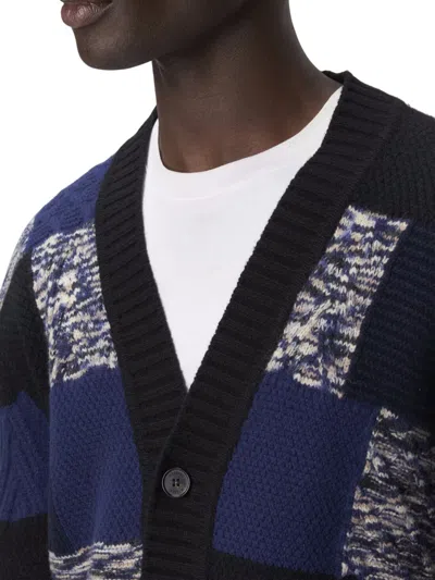 Missoni Cardigan Aus Reiner Wolle Mit Flammen- Und Zickzackeinsätzen In Black