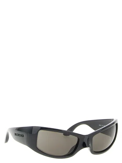 Balenciaga Rectangular Frame Sunglasses Dark Lenses In Black
