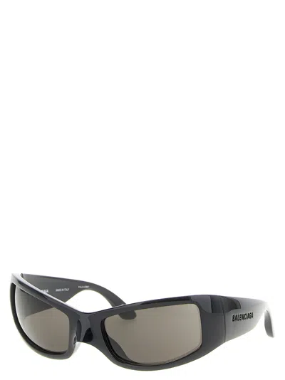 Balenciaga Rectangular Frame Sunglasses Dark Lenses In Black