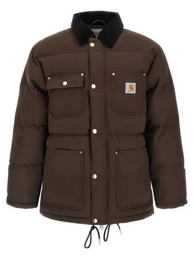 Carhartt Stylish Short Jacket Featuring Buttoned Pockets In Brown