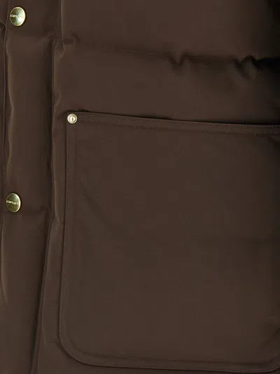 Carhartt Stylish Short Jacket Featuring Buttoned Pockets In Brown