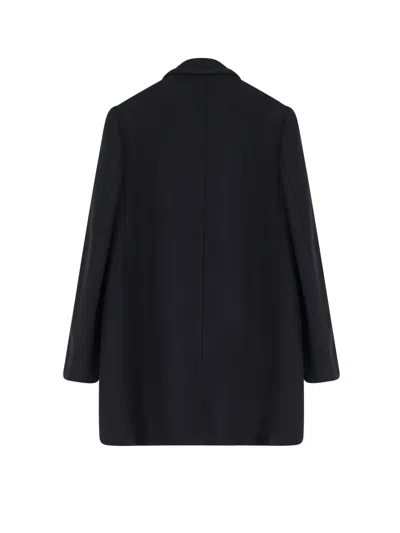 Dries Van Noten Structured White Jacket With High Shoulder Pads And Elegant Collar In Black