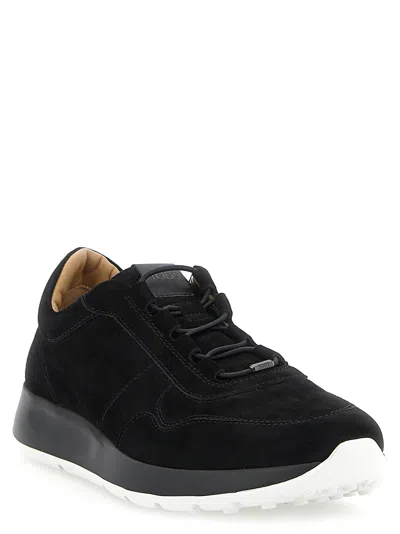 Tod's Suede Sneakers Low Profile Rubber Sole In Black