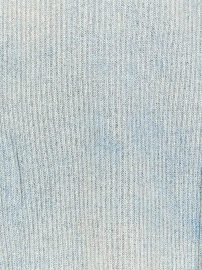 Represent Oversize Reversible Fade Out Distressed Wool Crewneck Sweater In Gray