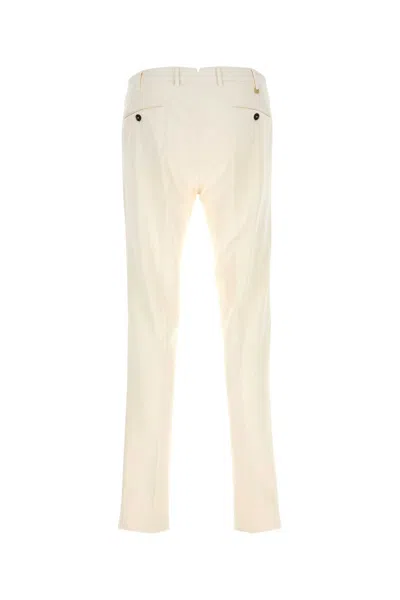 Pt Torino Stretch Cotton Blend Trousers Featuring Pockets In Neutral