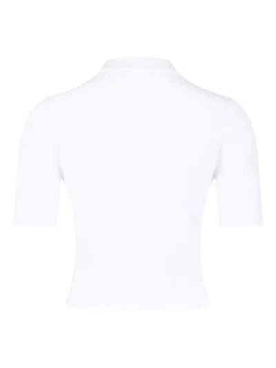 Balmain Crewneck Ribbed Cardigan Short Sleeves In White