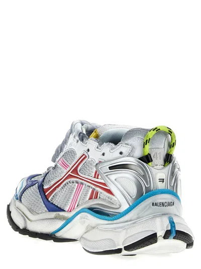 Balenciaga Mesh And Nylon Multicolor Worn-out Effect Runner Sneakers Shoes In Multi