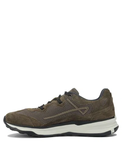 Herno Men Nylon Trainers With Rubberised Details In Brown