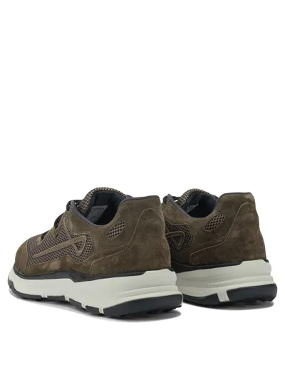 Herno Men Nylon Trainers With Rubberised Details In Brown