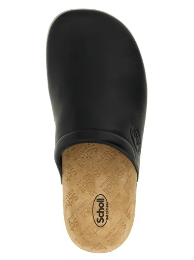 Balenciaga Men Leather Mules With Cork Insole In Black