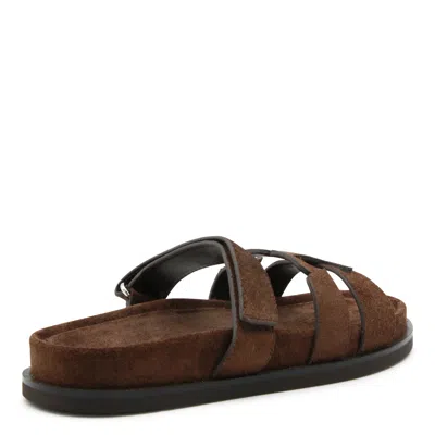 Tory Burch Ines Suede Triple-band Sport Mule Sandals In Brown