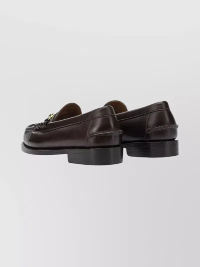 Sebago Round Toe Loafers Featuring Gold-tone Hardware In Brown
