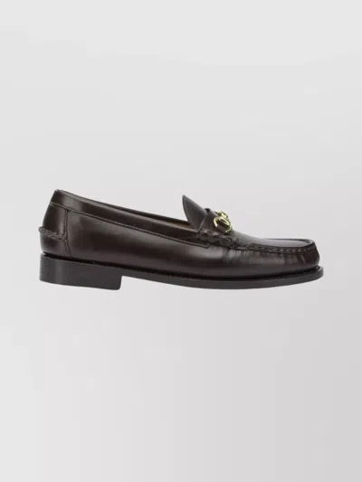 Sebago Round Toe Loafers Featuring Gold-tone Hardware In Brown