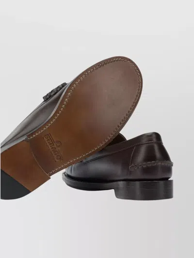 Sebago Round Toe Loafers Featuring Gold-tone Hardware In Brown