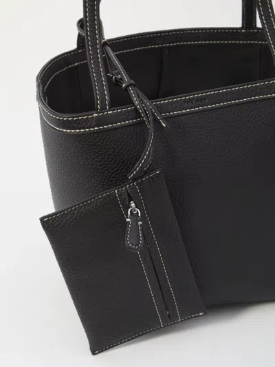 The Row Edium Park Tote Stitch Leather Bag In Black