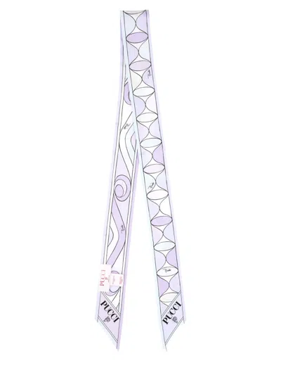 Pucci Abstract Pattern Lightweight Long Scarf In Blue