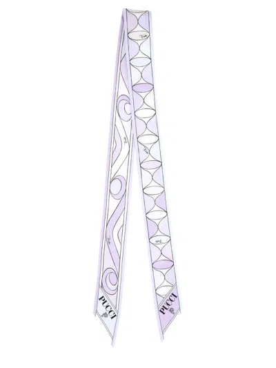 Pucci Abstract Pattern Lightweight Long Scarf In Blue