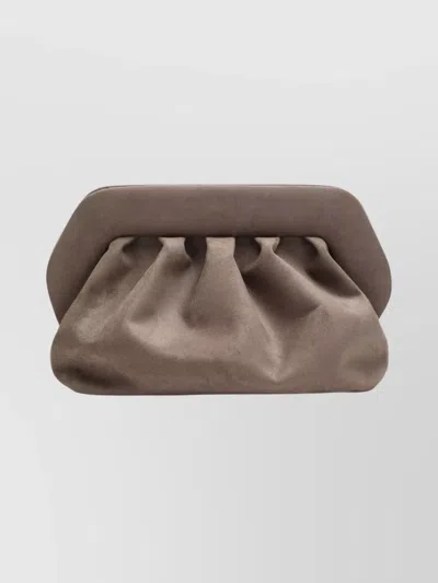 Themoirè Medium Bios Clutch Colour Mud Suede Effect In Gray