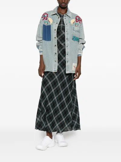 Front Street 8 Patchwork Denim Shirt In Multi