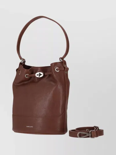 Zanellato Structured Shoulder Bag Featuring Adjustable Strap In Brown