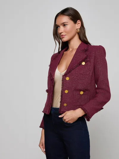 L'agence Sylvia Collared Jacket In Purple