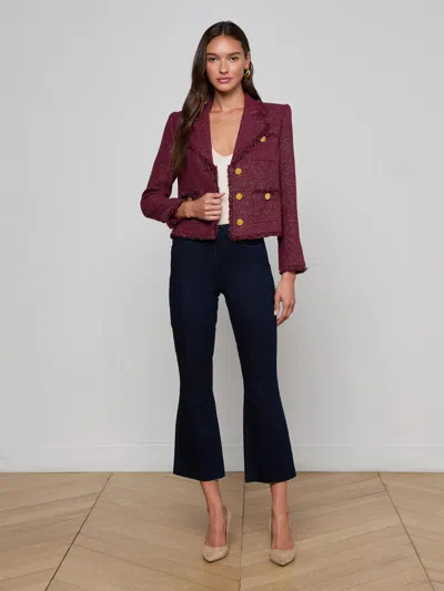 L'agence Sylvia Collared Jacket In Purple