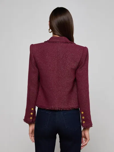 L'agence Sylvia Collared Jacket In Purple
