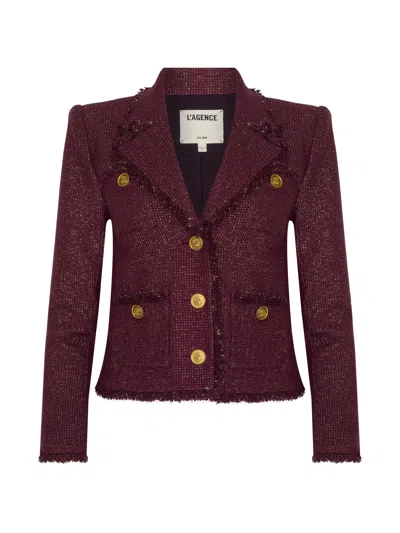 L'agence Sylvia Collared Jacket In Purple