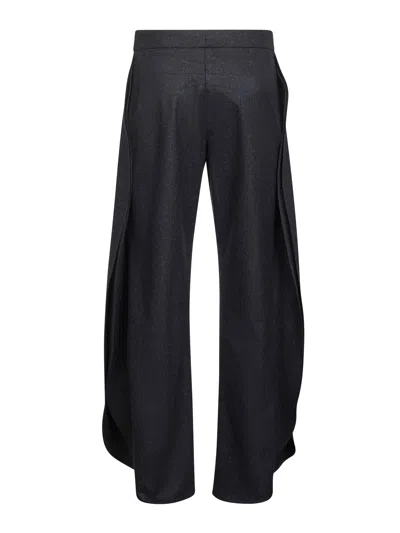Alaïa Women Grey Wool Flannel Petal Trousers In Multi